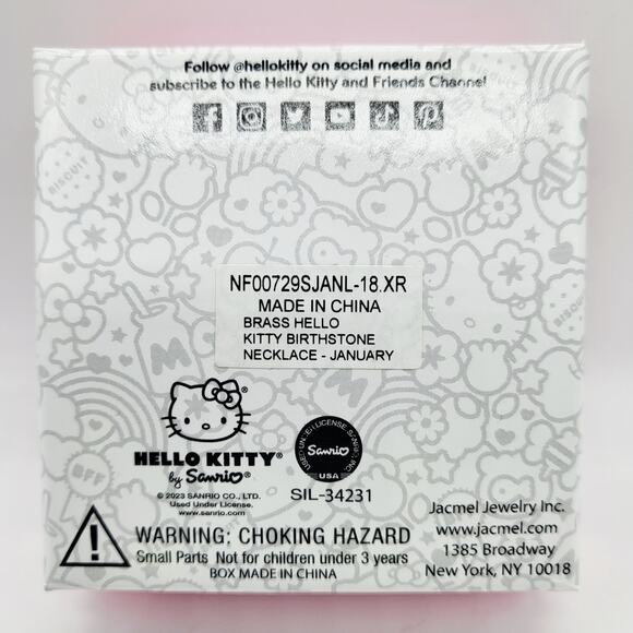 Hello Kitty by Sanrio January Birthstone Necklace Pendant Fine Silver Plated - Picture 9 of 9